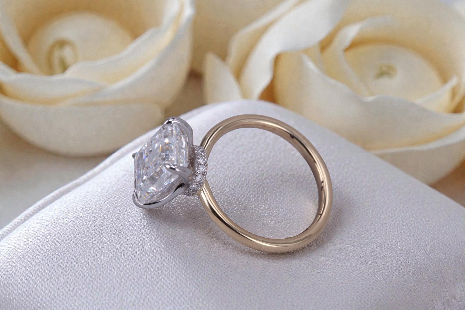 Custom two-tone engagement ring for couples in Hillcrest, San Diego